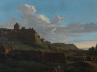 GG 394  GG 394, Jan van der Heyden (1637-1712), Landschaft mit einem Schloss, Eichenholz, 41,3 x 55 cm : Landschaft
